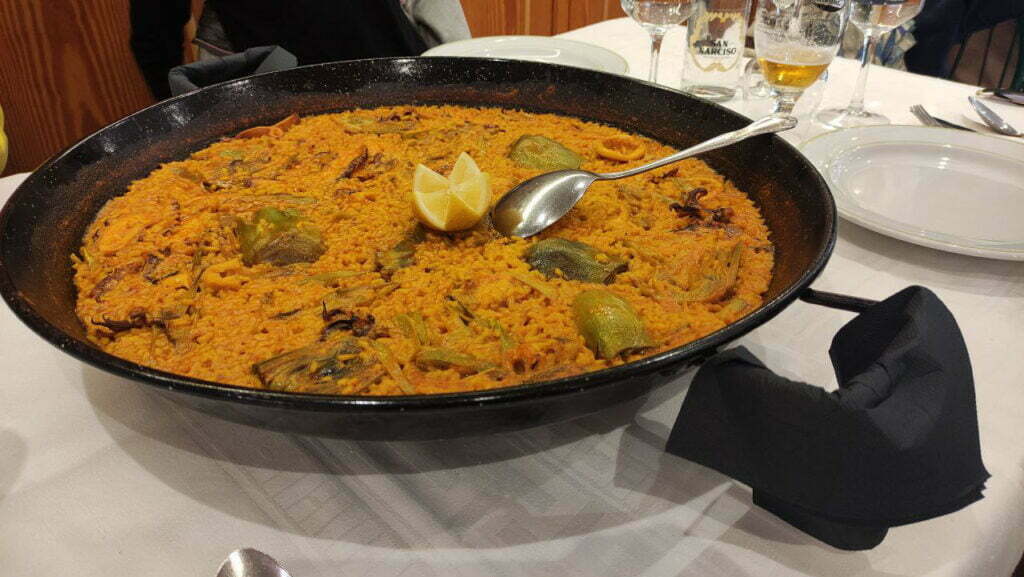 Paella polpo e carciofi
