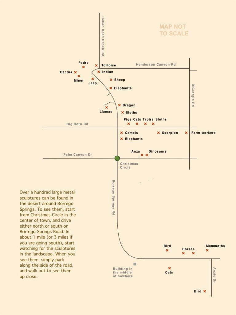 mappa delle sculture